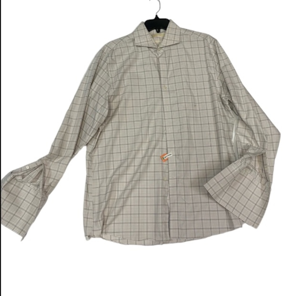 Michael Michael Kors Mens Long Sleeve Plaid Button Down Size 16 1/2 34/35 GUC